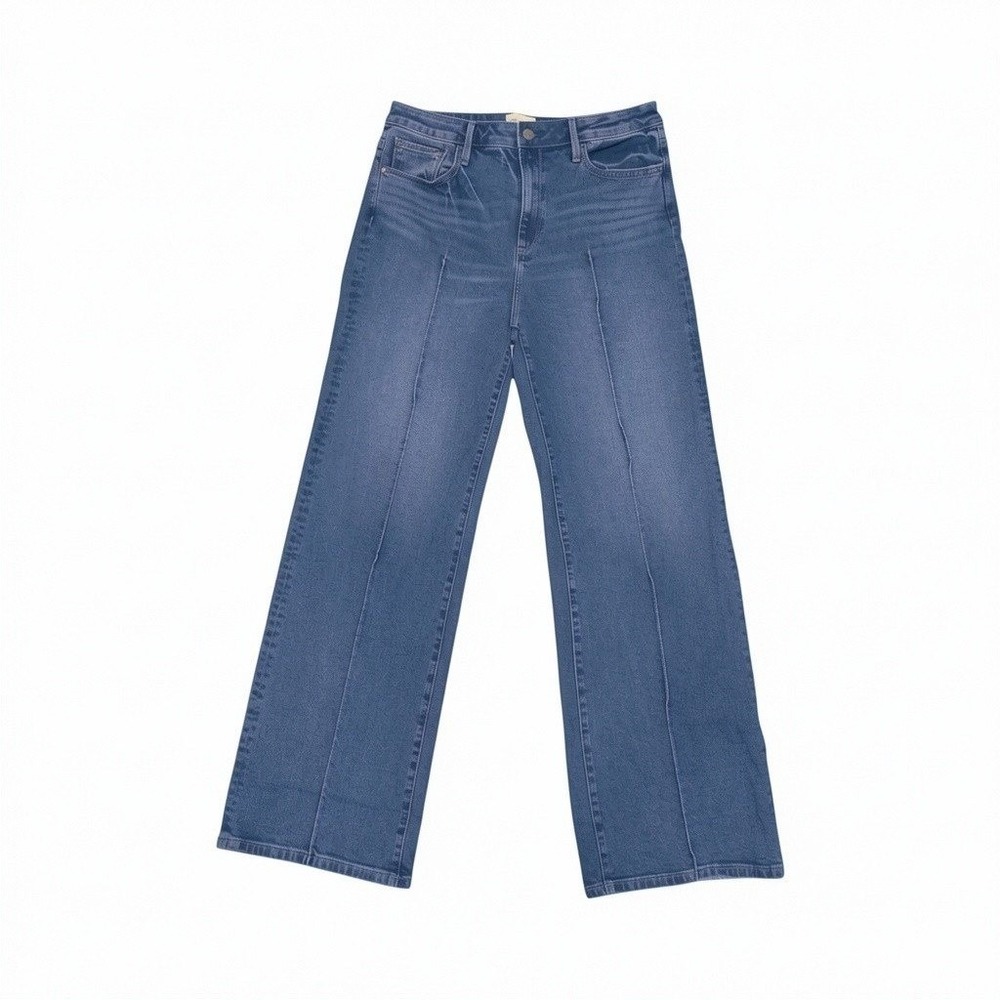 Driftwood Wide Leg Pintuck Seam Jeans Blue Medium Wash High Rise Size 31